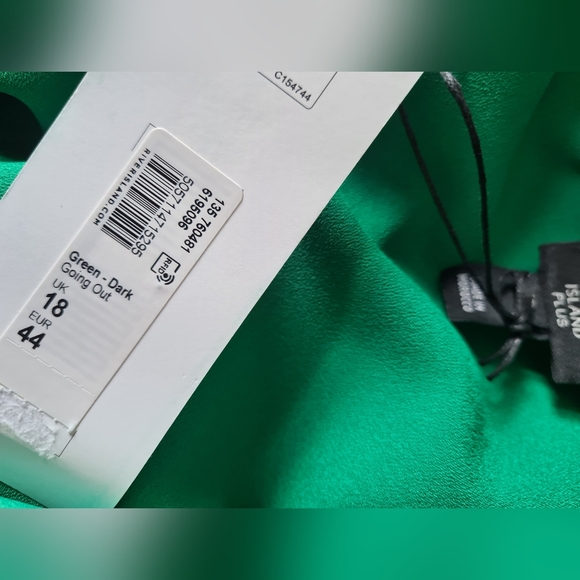 River Island green wrap satin mini dress size 18 NWT plus size - Picture 11 of 13